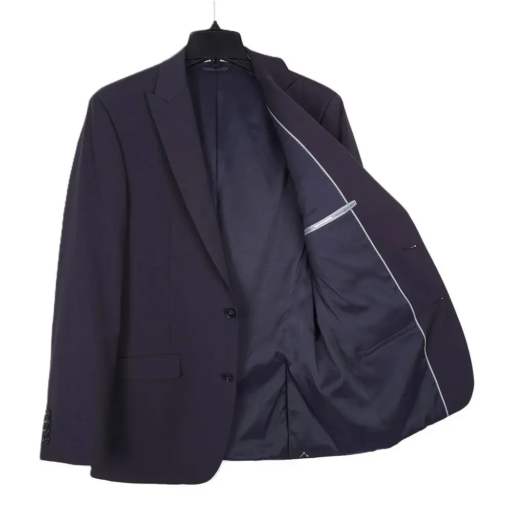 Bar III Mens Slim Fit 2 Piece Suit 36S 32x30 Purple Dark Burgundy Wool NWT